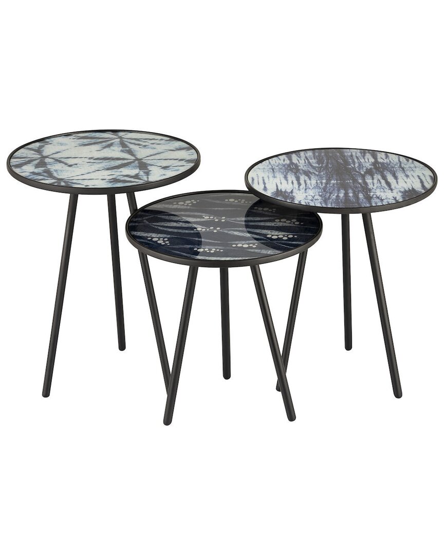 Artistic Home & Lighting Artistic Home Set Of 3 Gregg Accent Tables In Navy
