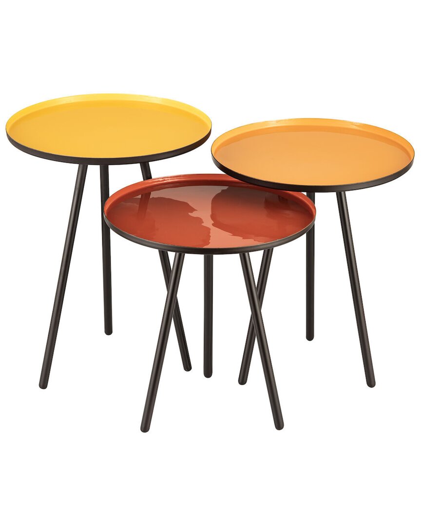 Artistic Home & Lighting Artistic Home Set Of 3 Gregg Accent Tables In Orange