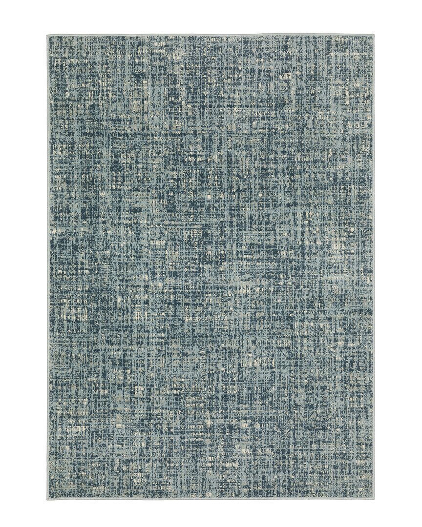 Stylehaven Barrett Casual Abstract Tweed Cut Pile Rug In Blue