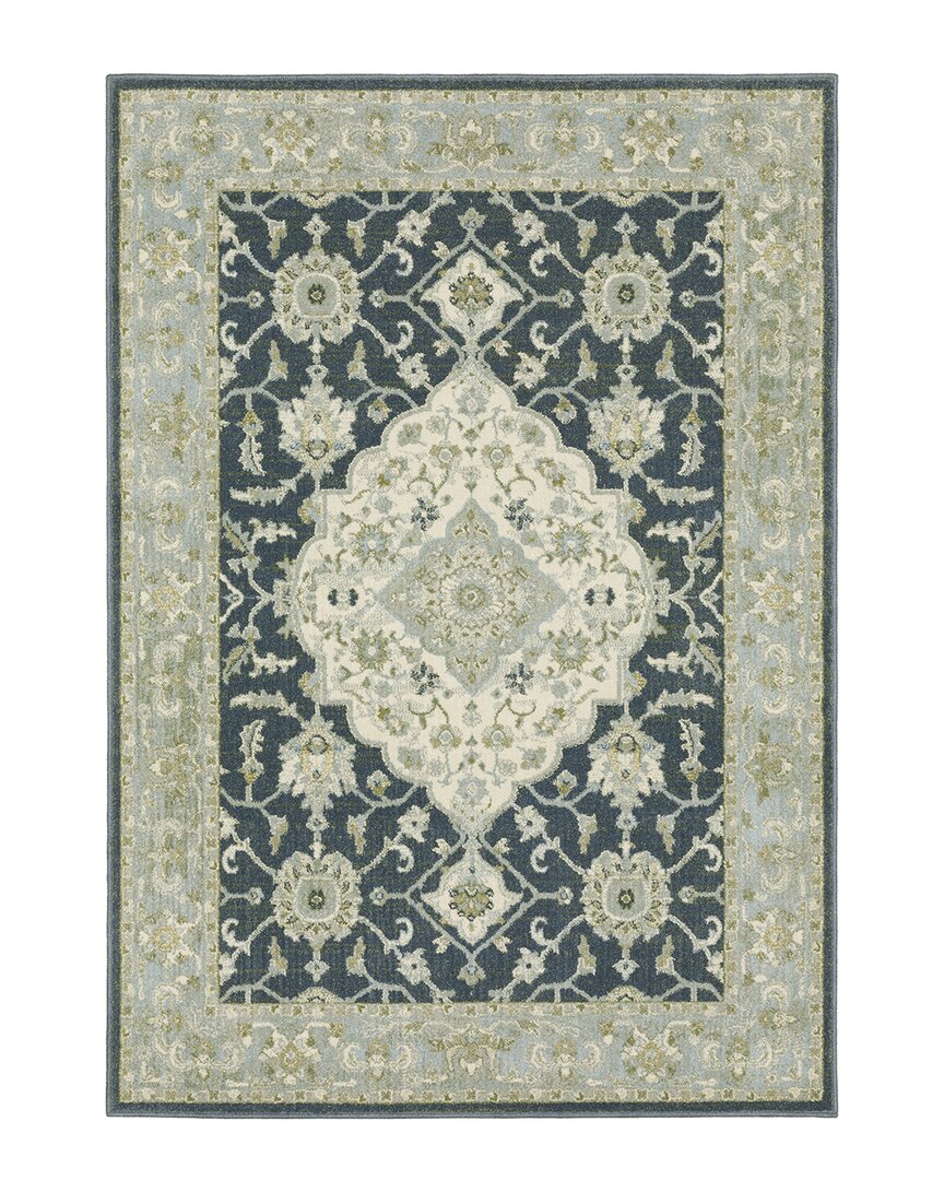 Stylehaven Barrett Traditional Floral Medallion Cut Pile Rug In Blue