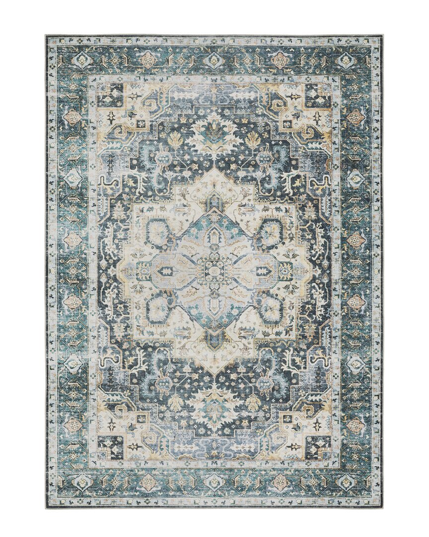 Stylehaven Chandler Traditional Washable Flat Weave Rug In Blue