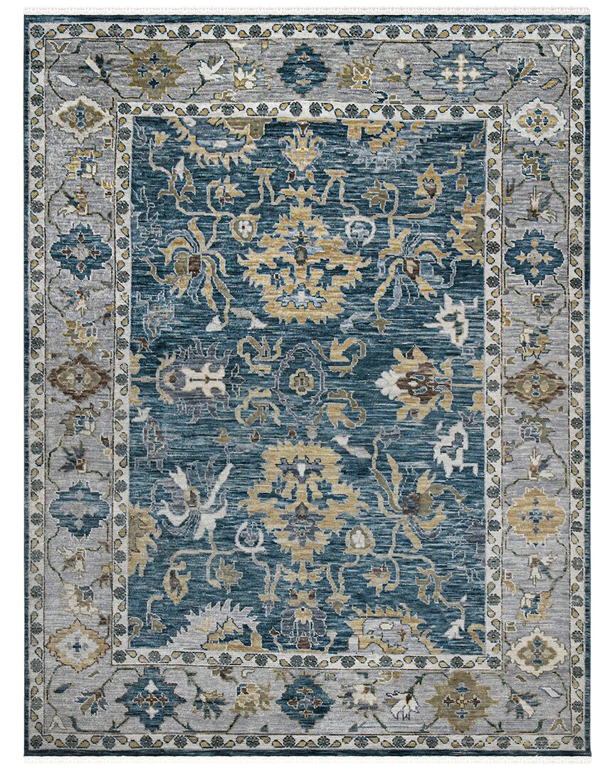 Ar Rugs Spalding Hand-knotted Rug In Blue