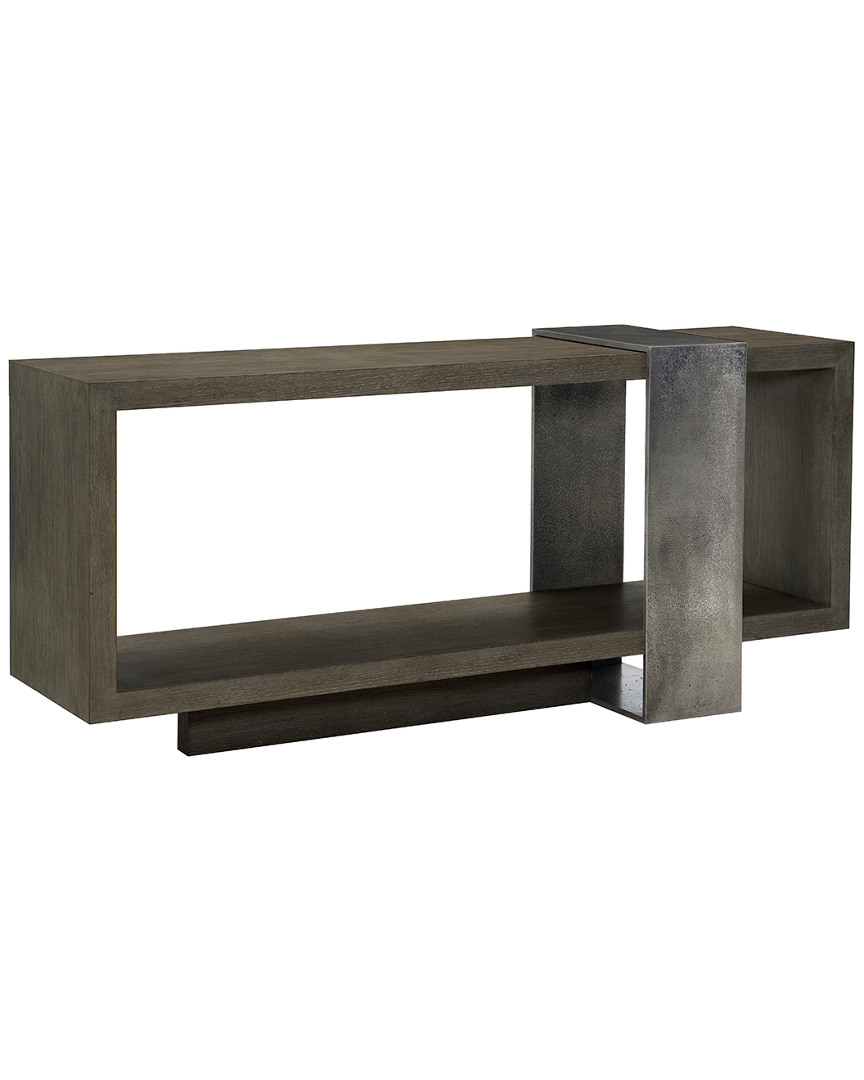 Bernhardt Linea Console Table In Cerused Charcoal
