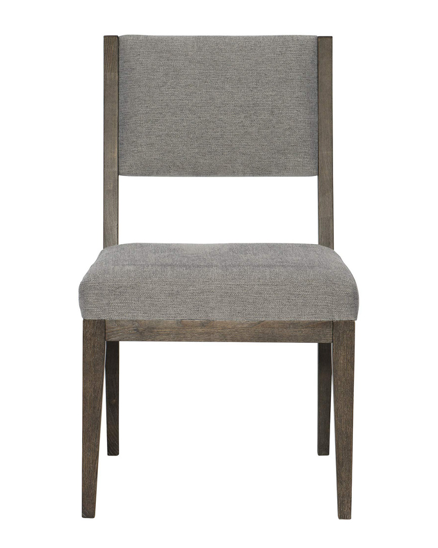 Bernhardt Linea Side Chair In Solid Ash, Cerused Charcoal Finish