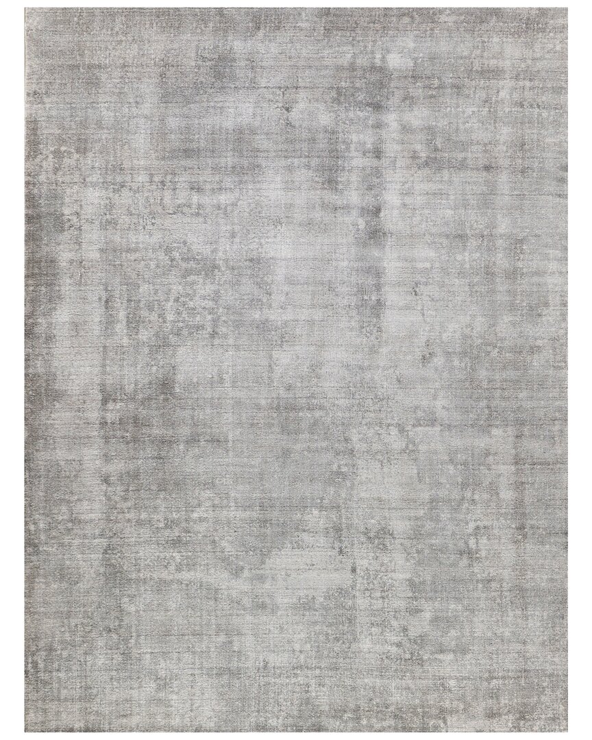 Exquisite Rugs Stone Wash Gazni Hand-loomed New Zealand Wool & Bamboo Silk Area Rug In Gray