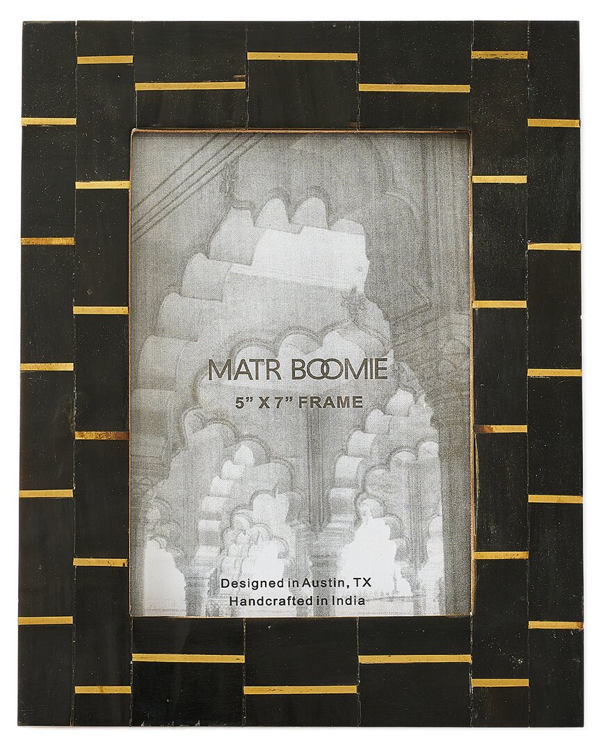 MATR BOOMIE MATR BOOMIE ANDHERA DASH 5X7 CARVED HORN & BRASS PICTURE FRAME
