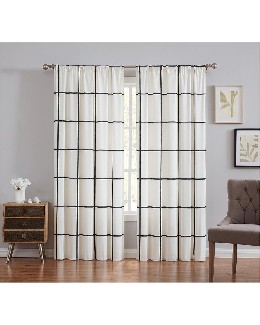Truly Soft Kurt Windowpane Window Panel Pair In Ivory
