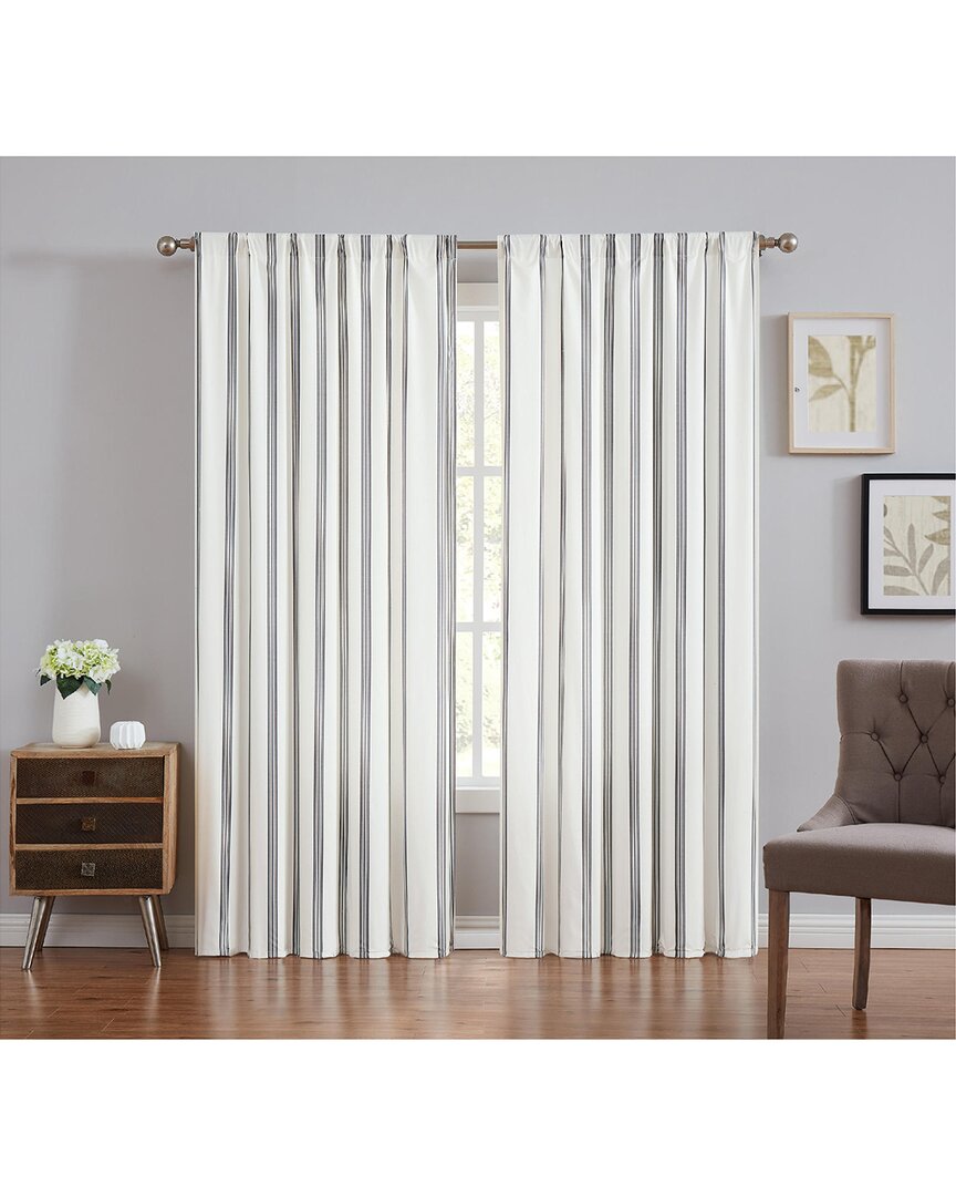 Truly Soft Millenial Stripe Window Panel Pair In Ivory
