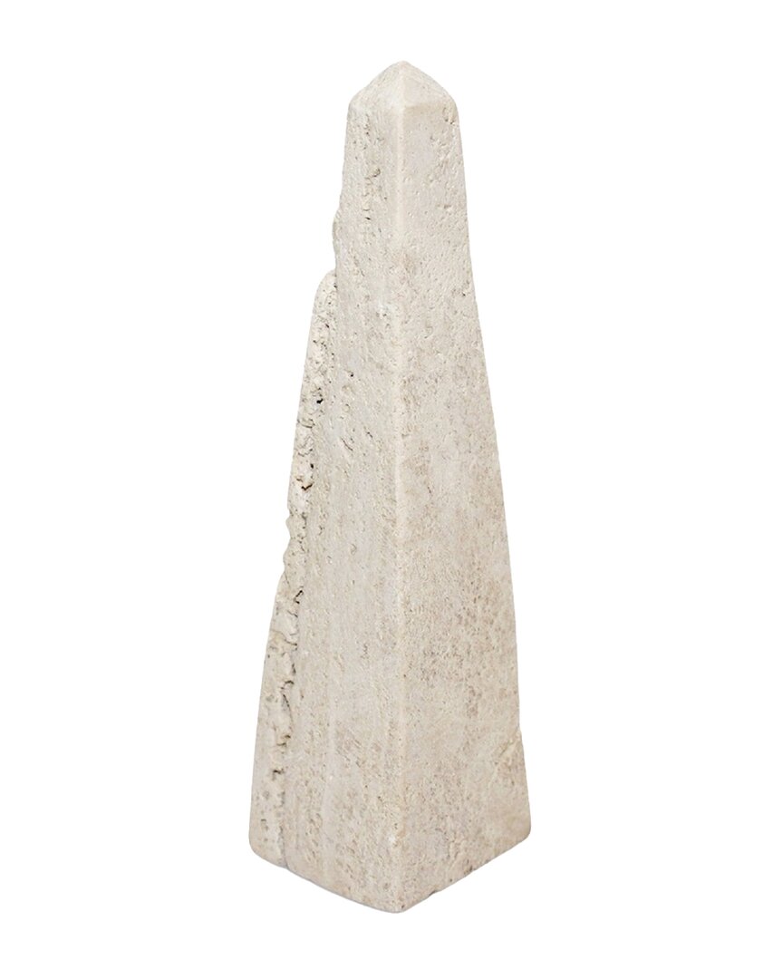 Bidkhome Travertine Obelisk Small In Beige