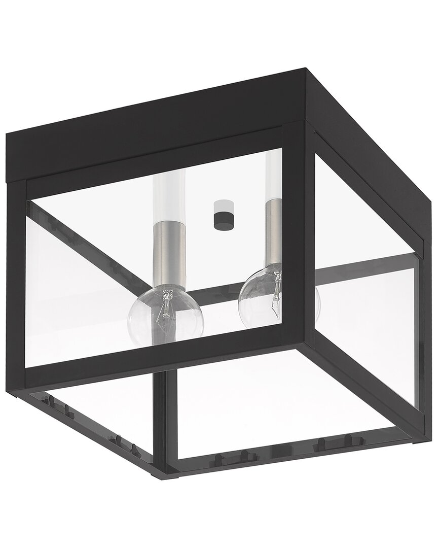 Livex Lighting 2-light Black Outdoor Ceiling Mount In Black