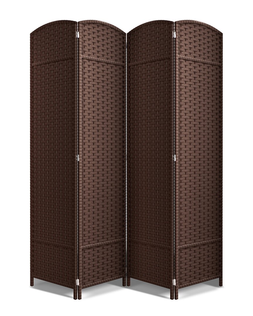 Sorbus 4 Panel Room Divider In Brown