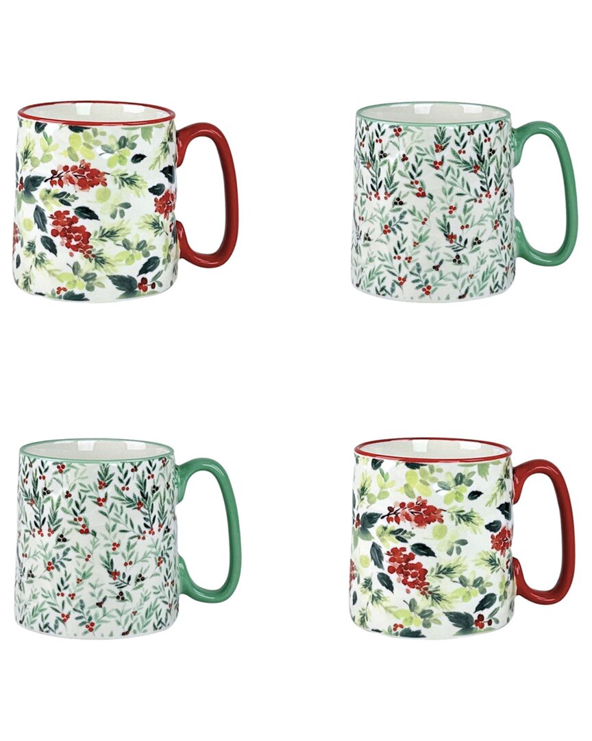 10 Strawberry Street Set Of 4 Bella Mug In Multi