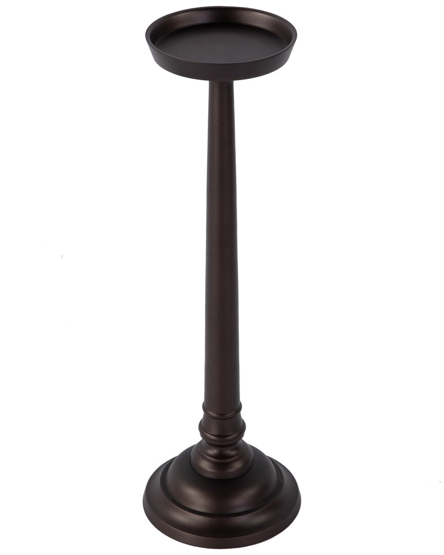 Butler Specialty Company Tilly 7in Round All Metal Pedestal Base End Table In Black