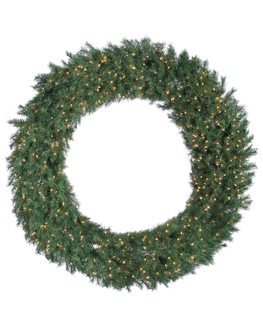 Sterling Tree Company 60-inch Diameter Aspen Spruce Wreath With 600 Warm White Lights In Green