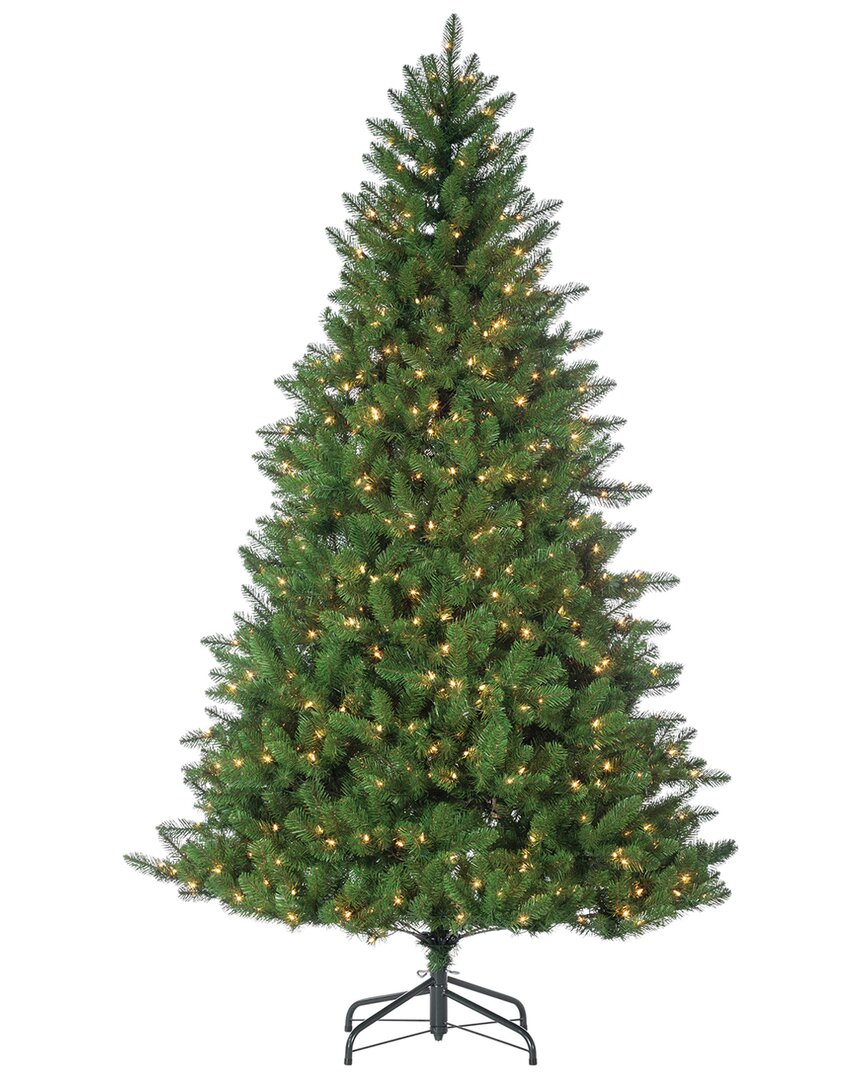 Sterling Tree Company 7.5ft High Stone Pine Pre-lit Tree With Clear White Lights In Green