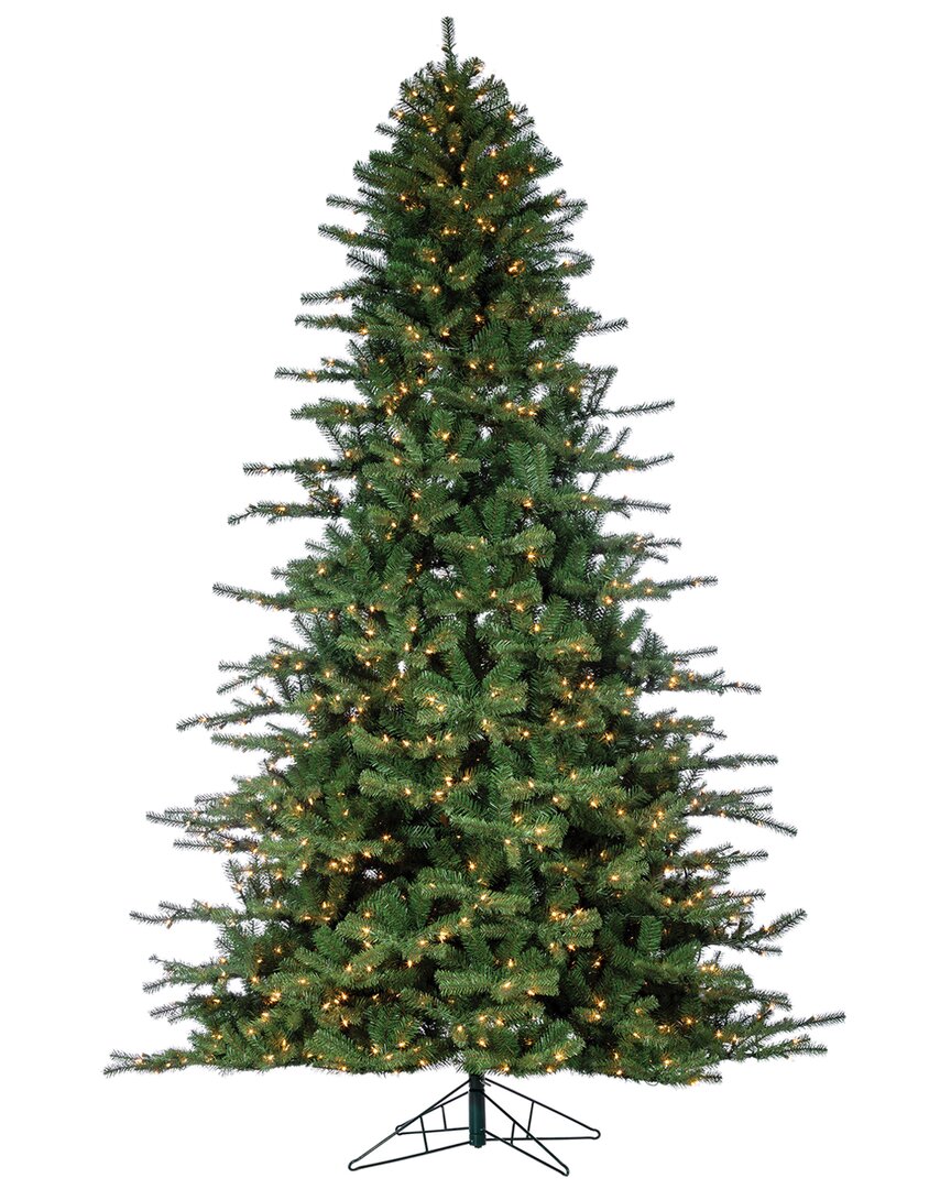 Sterling Tree Company 9ft High Layered Norfolk Pine Pre-lit Tree With Clear White Lights In Green