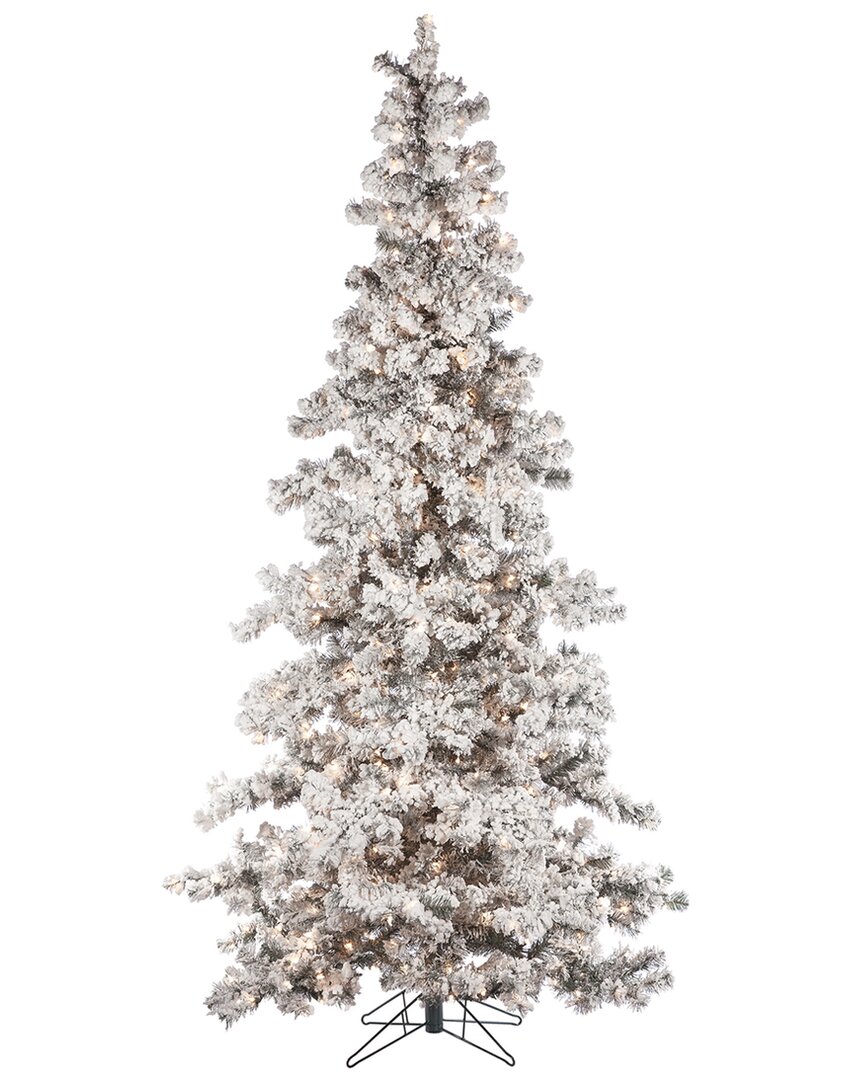 Sterling Tree Company 7.5ft Heavily Flocked Layered Spruce With 550 Clear Lights In Green