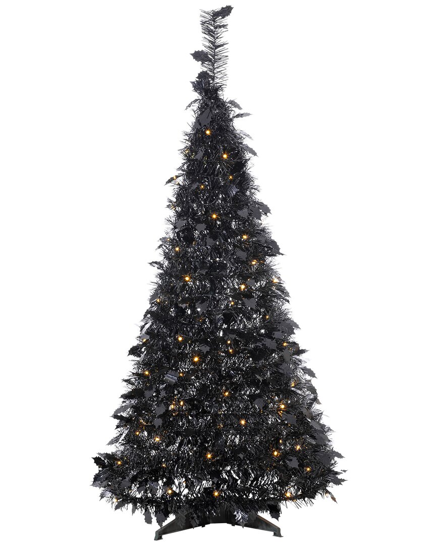 Sterling Tree Company 4ft High Pop Up Pre-lit Black Pine Tree With 100 Warm White Lights