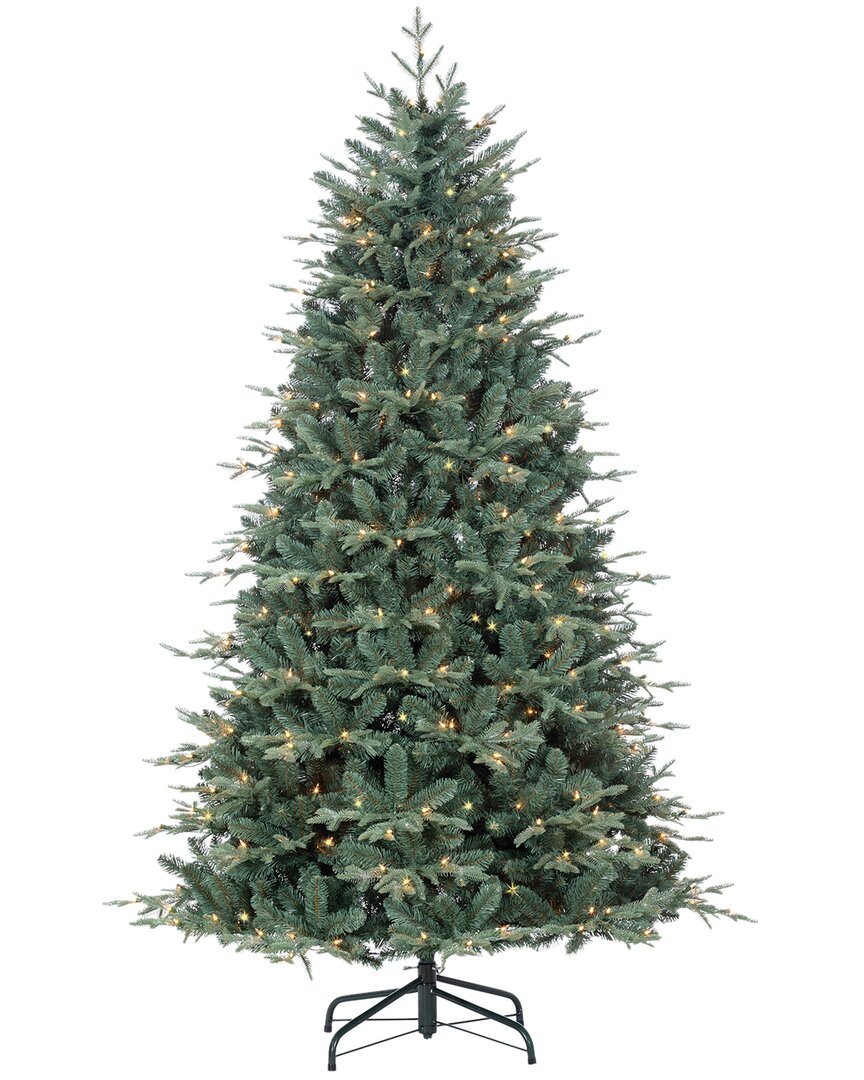 Sterling Tree Company 7ft Pre-lit Natural Cut Blue Spruce With 400 Ul Clear Lights In Green