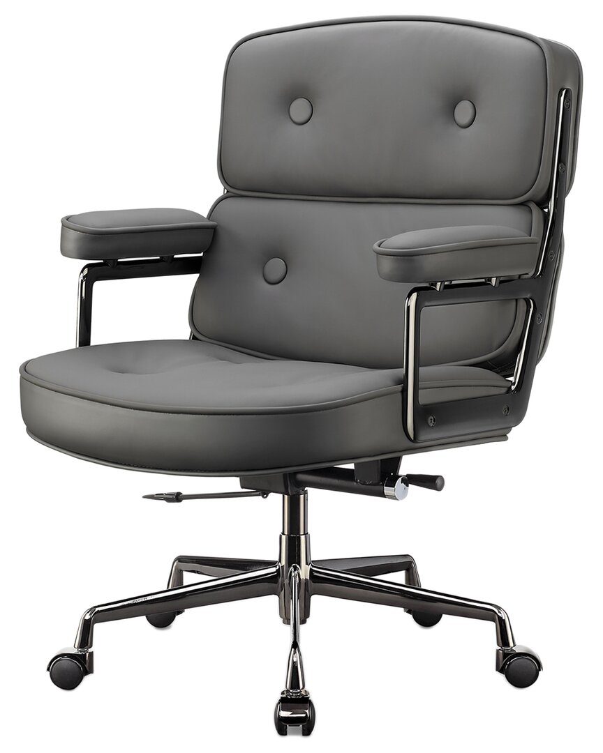 Shop Design Guild Exec Highly Supportive Modern Classic Office Chair In Gray