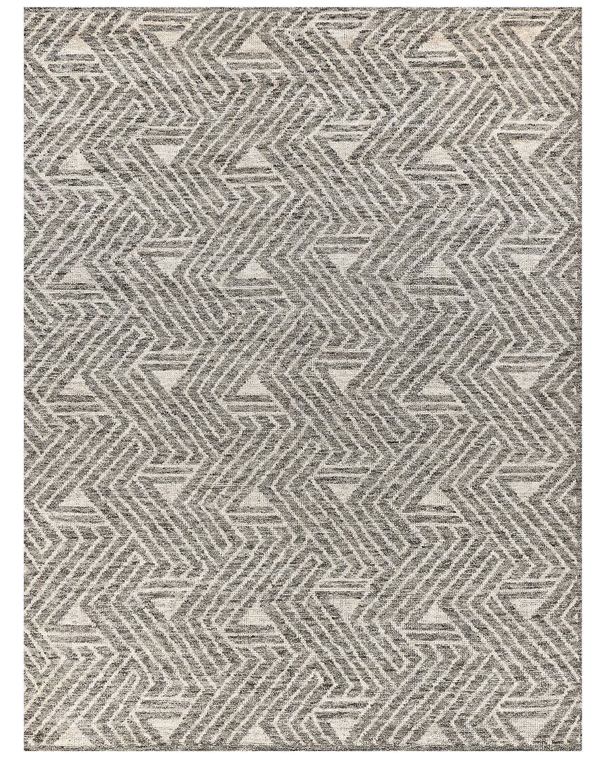 Exquisite Rugs Eaton Hand-knotted New Zealand Wool & Bamboo Silk Charcoalivory Area Rug