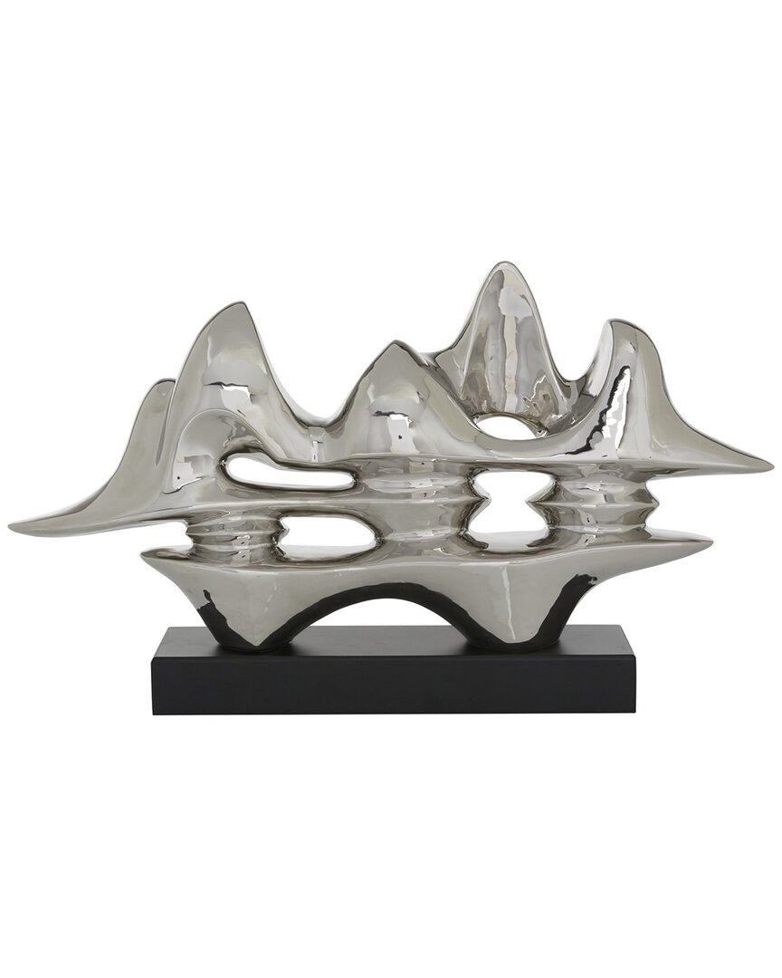 Peyton Lane Silver Porcelain Sculpture Abstract