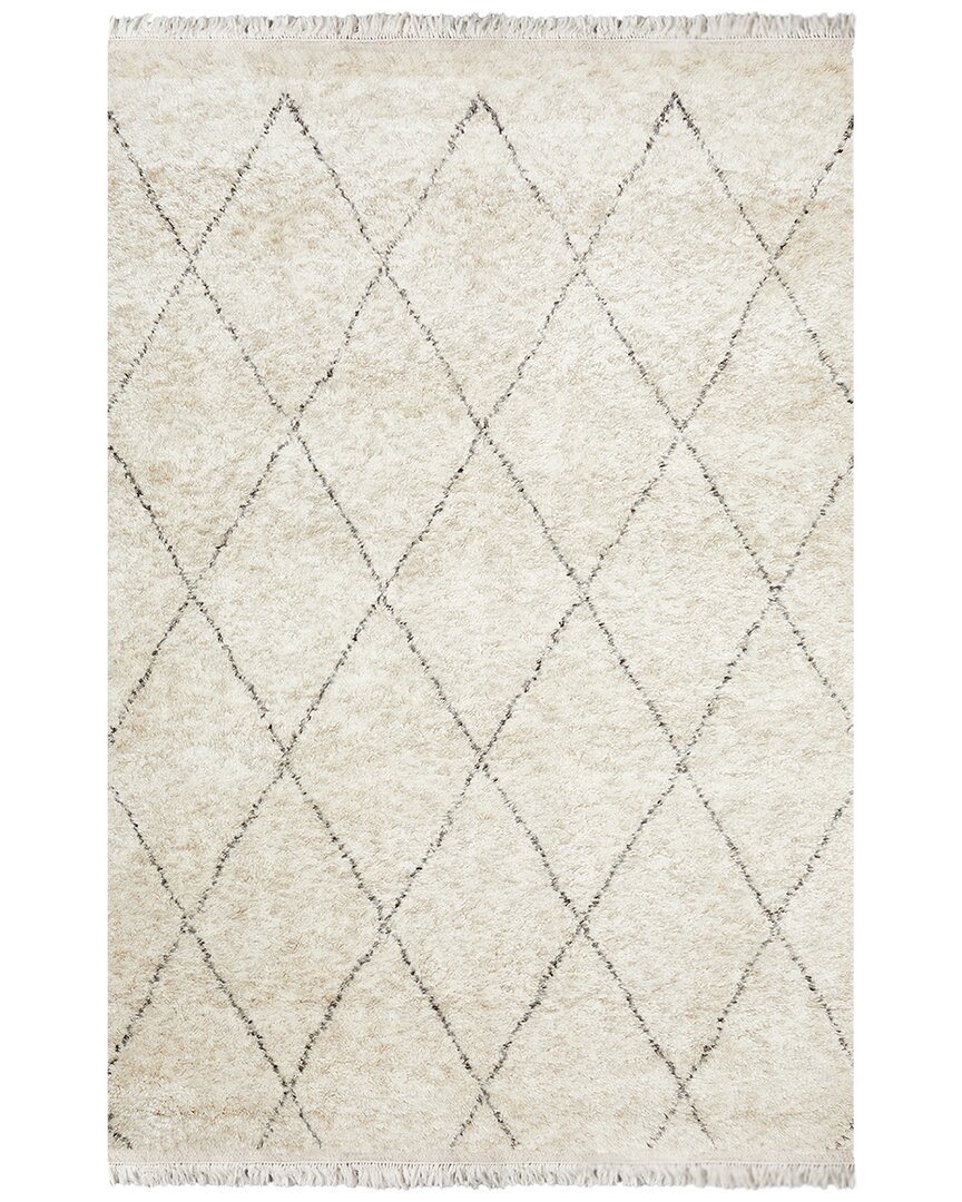 Solo Rugs Shaggy Moroccan Handmade Rug In Beige