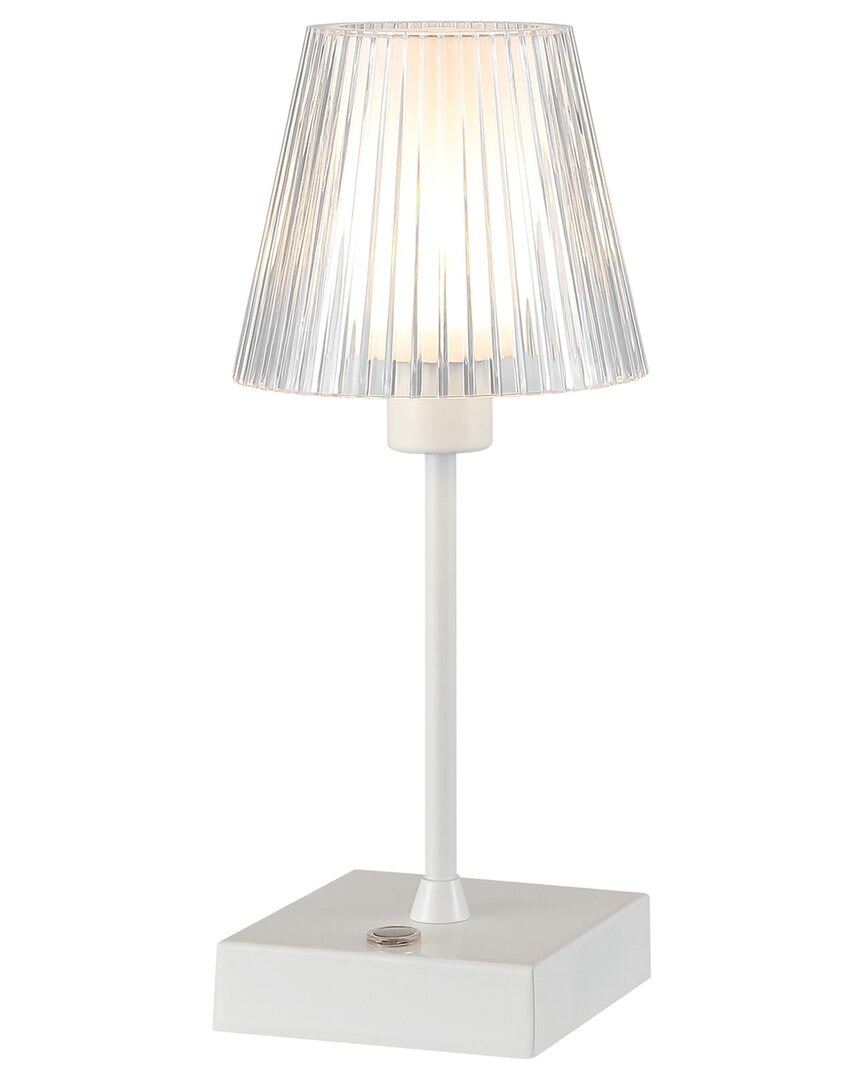 Jonathan Y Oscar 12.5" Modern Industrial Rechargeable, Cordless Iron, Acrylic Integrated Led Table Lamp With Ri