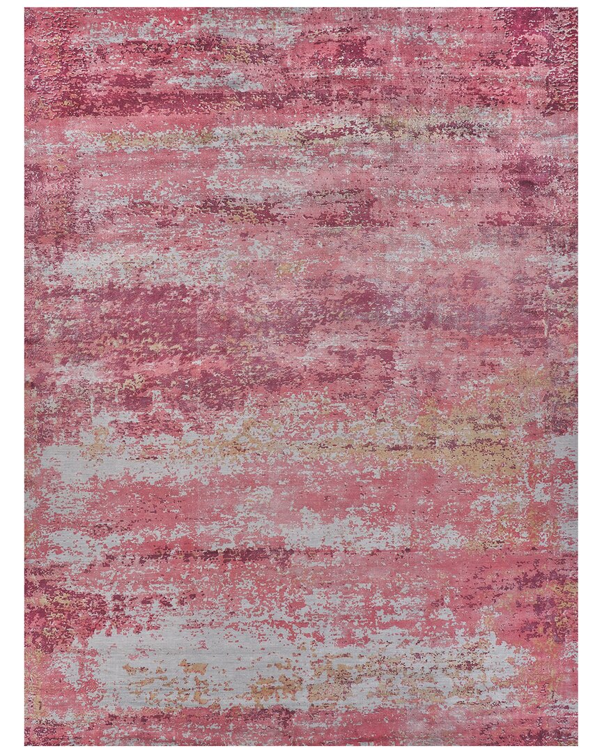 Exquisite Rugs Antolini Hand-loomed Bamboo Silk-blend Rug In Red