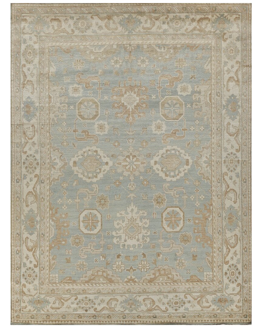 Exquisite Rugs Antique Weave Oushak Hand-knotted New Zealand Wool Rug In Blue