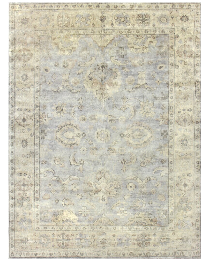 Exquisite Rugs Antique Weave Oushak Hand-knotted New Zealand Wool Rug In Blue
