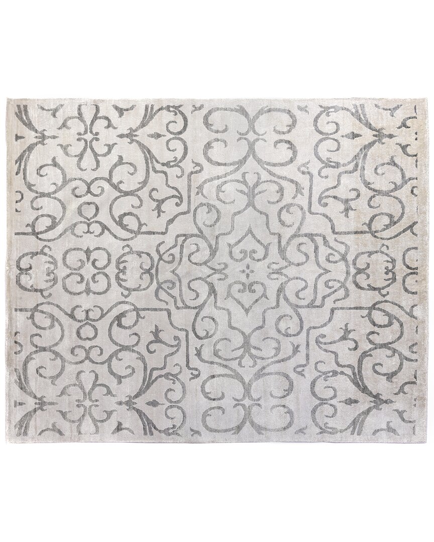 Exquisite Rugs Bamboo Silk Hand-knotted Rug In Ivory