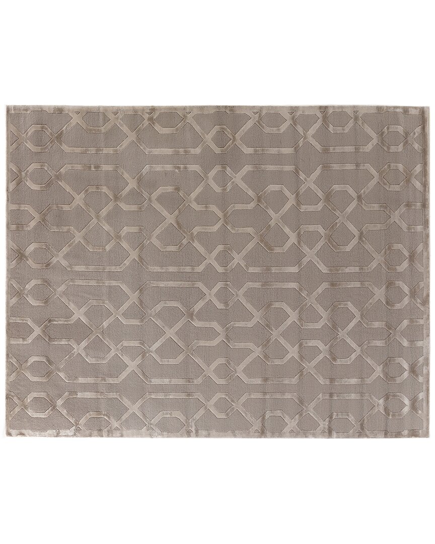 Exquisite Rugs Metro Velvet Hand-knotted New Zealand Wool-blend Rug In Gray