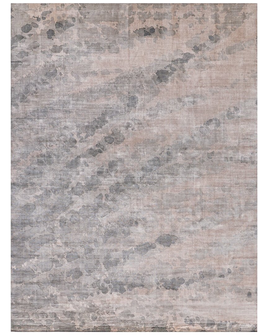 Exquisite Rugs Koda Hand-loomed Bamboo Silk-blend Rug In Gray