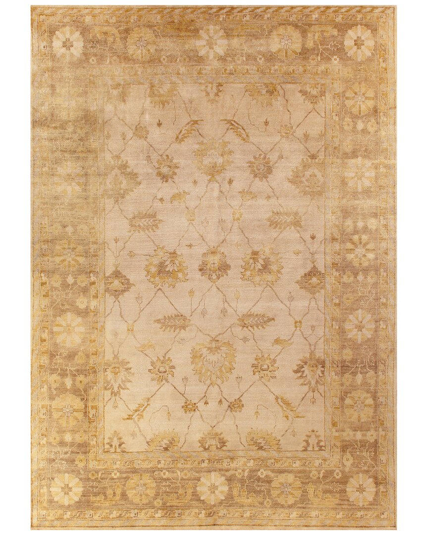 Exquisite Rugs Antique Weave Oushak Hand-knotted New Zealand Wool Rug In Ivory