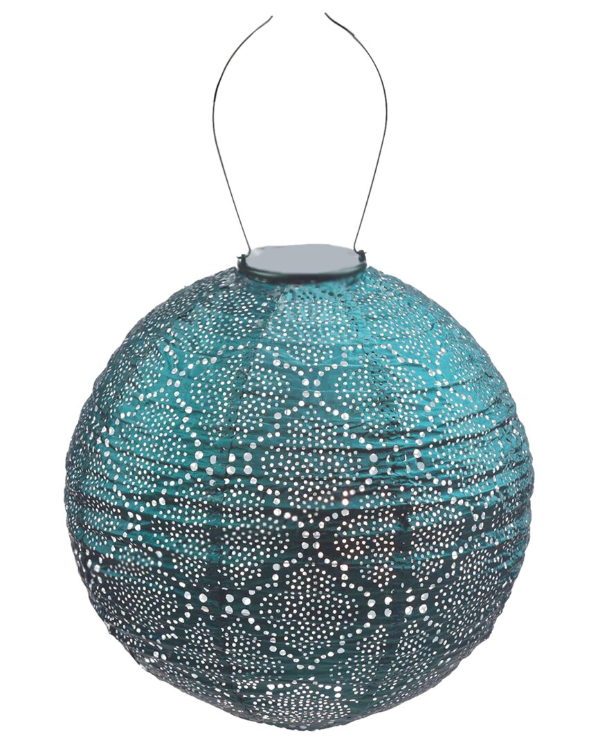 Esschert Design Usa Round Bazaar Lantern In Blue