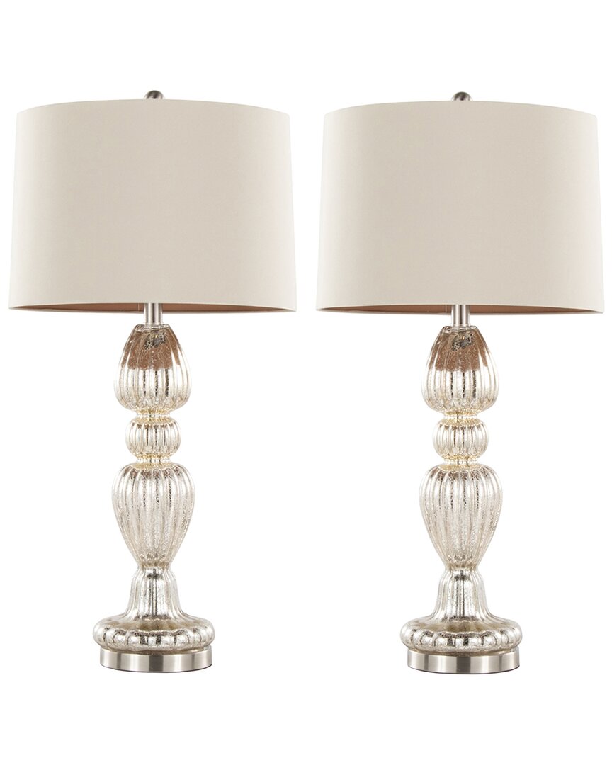 Lumisource Spade 30 Contemporary Glass Table Lamp In Mercury In Gold