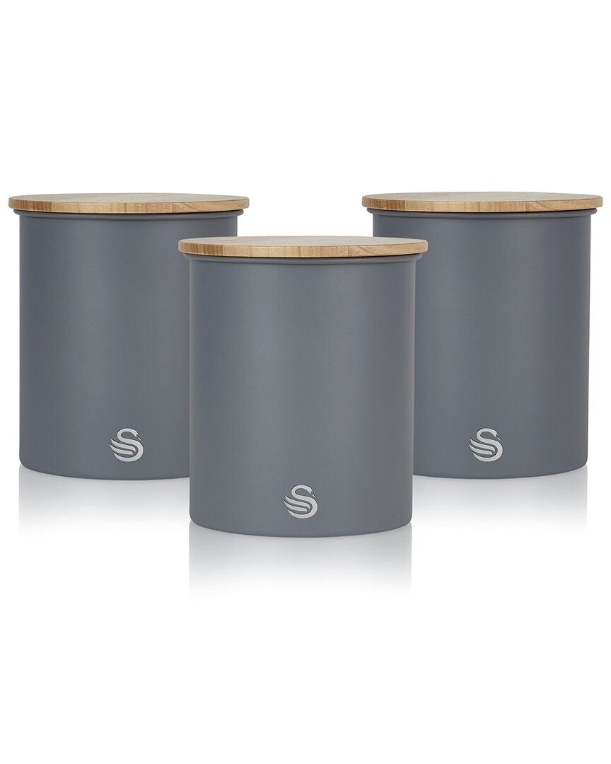 Swan Set Of 3 Nordic Canisters
