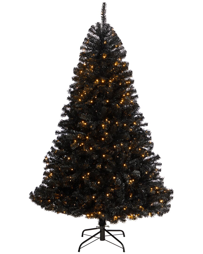Nearly Natural 6ft Black Artificial Christmas Tree In Black