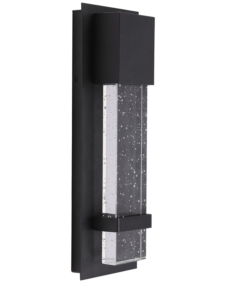 Eglo Venecia 1 Light Integrated Led Outdoor Wall Light With Black Finish & Clear Seeded Glass