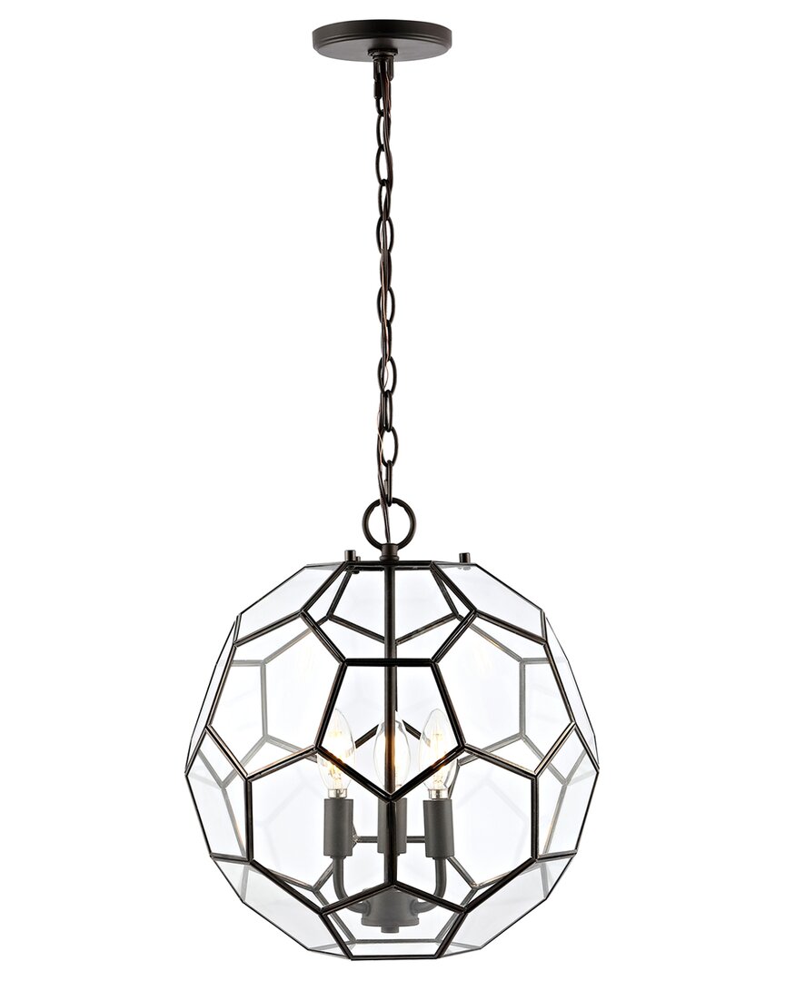 Jonathan Y Bee 13in 3-light Modern Farmhouse Iron/glass Led Pendant In Bronze