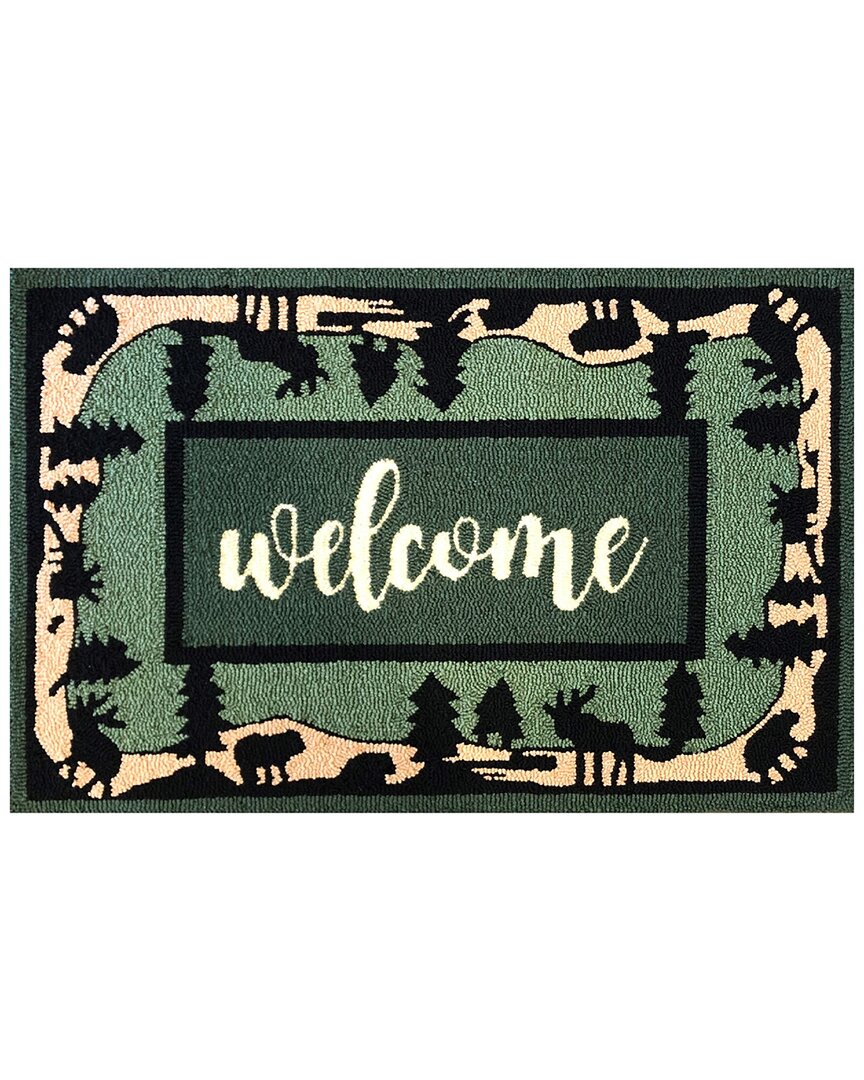 The Rug Market Wilderness Border Rug In Green