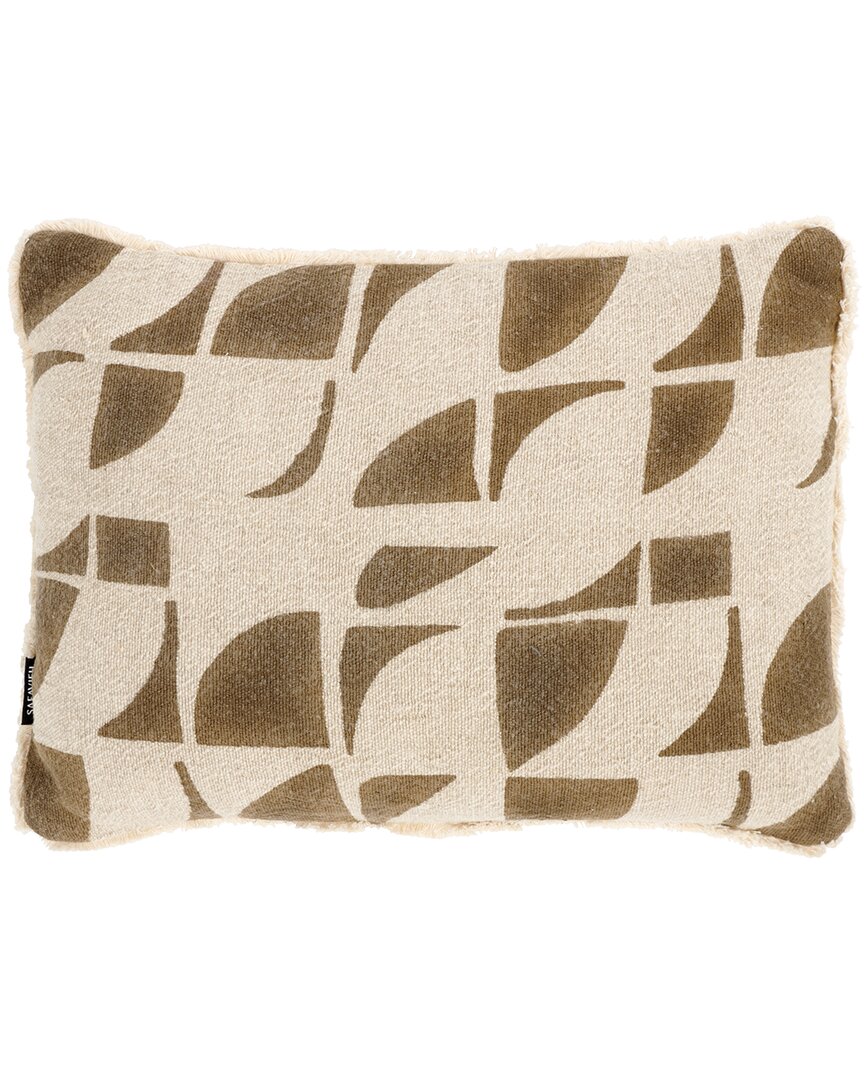 Safavieh Juara 14x20 Cotton & Linen Lumbar Pillow In Green
