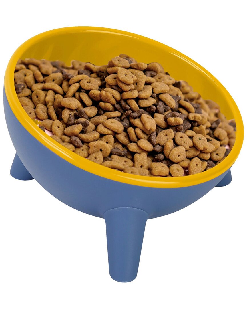 Fresh Fab Finds Tilted Elevated Cat Food Bowl For Backflow Prevention In Yellow