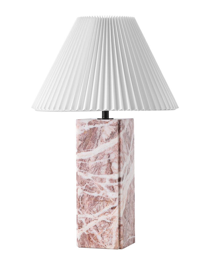 Safavieh Couture Mackenzie Square Marble Table Lamp In Pink
