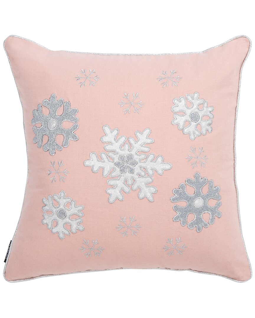 Safavieh Sunderland Snowflake Pillow In Silver