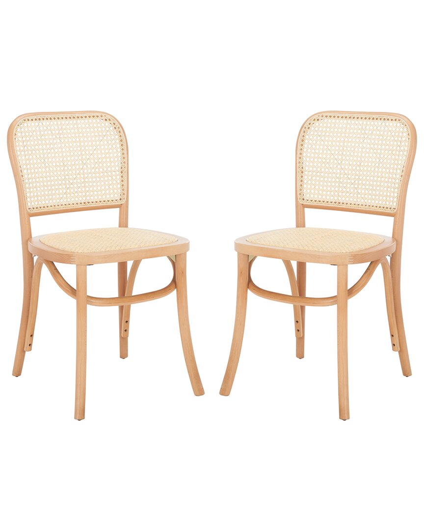 Safavieh Set Of 2 Keiko Cane Dining Side Chairs In Brown