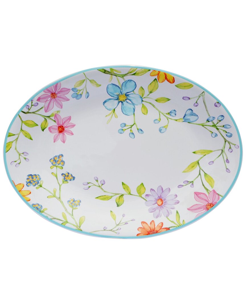 Euro Ceramica Charlotte Oval Platter In Multicolor
