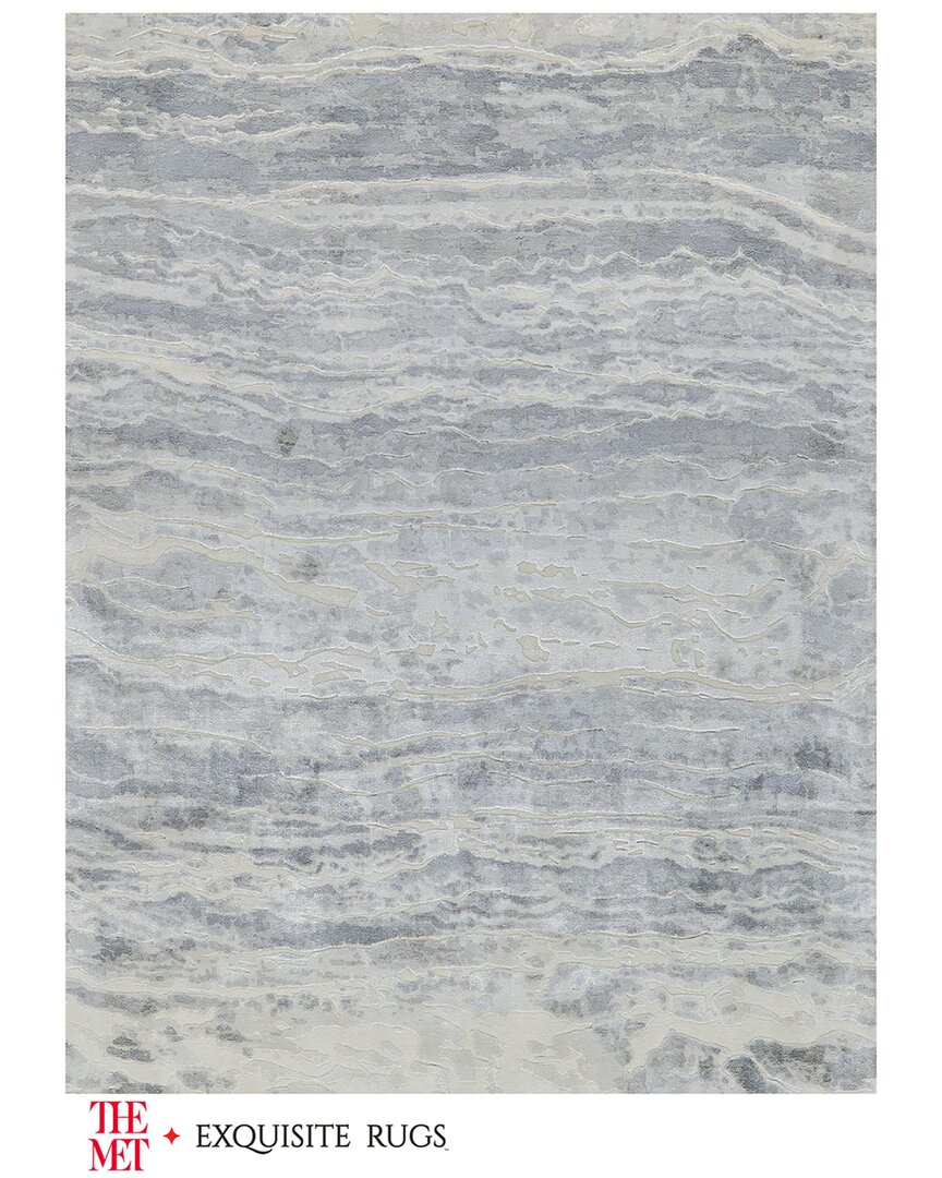 Exquisite Rugs X The Met Travertine Wool-blend Area Rug In Silver