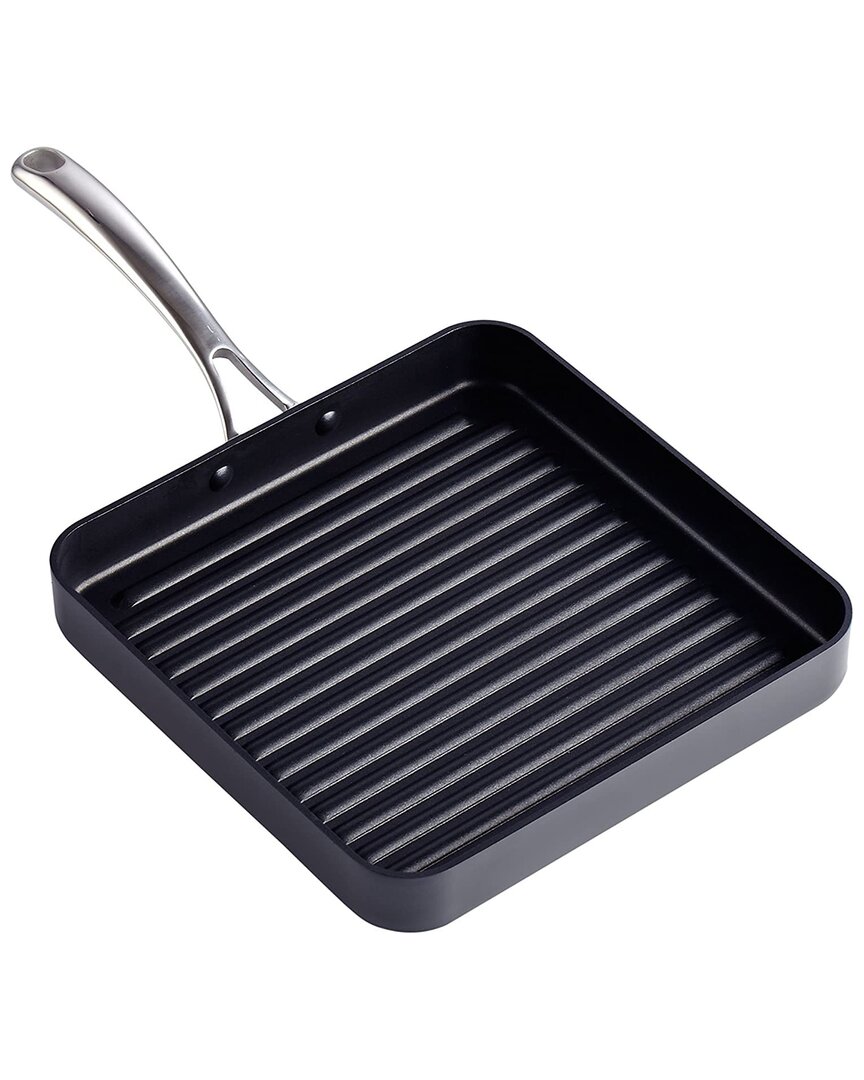 Nutrichef Hard-anodized Nonstick Grill & Griddle In Black